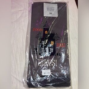 NEW! Set of 3 Design Imports Embroidered Halloween Kitchen Towels Haunted House